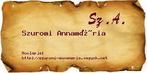 Szuromi Annamária névjegykártya